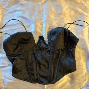 EGO Black Satin Top